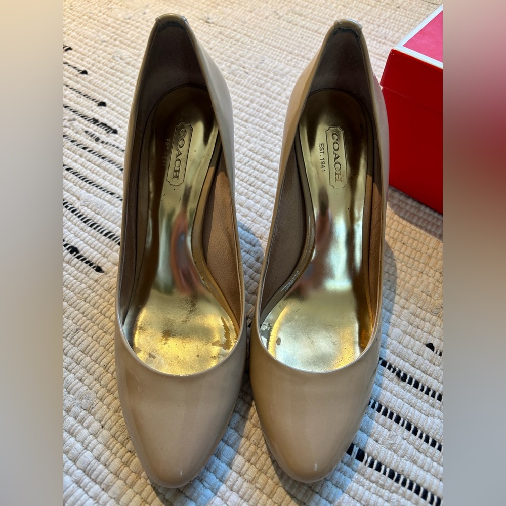 Coach Nala Patent Leather Pumps in Cappuccino - Picture 5 of 7